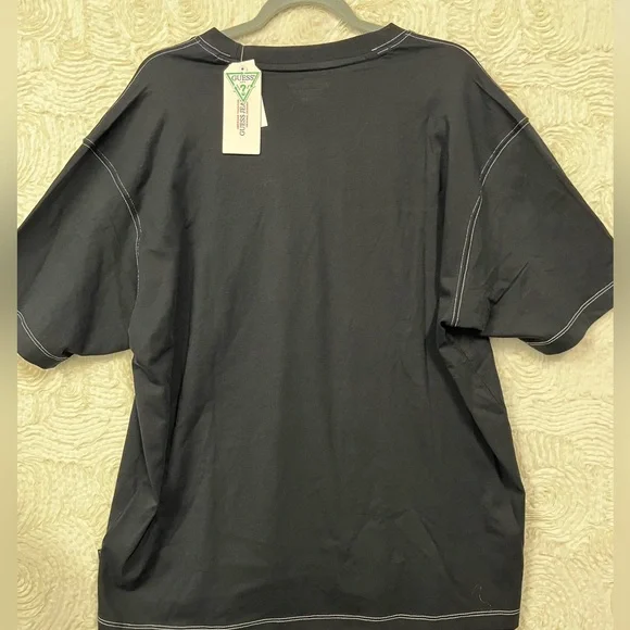 NEW GUESS ORIGINALS Oversized Fit Black Streetwear Casual T-shirt Men’s XL - Picture 5 of 6